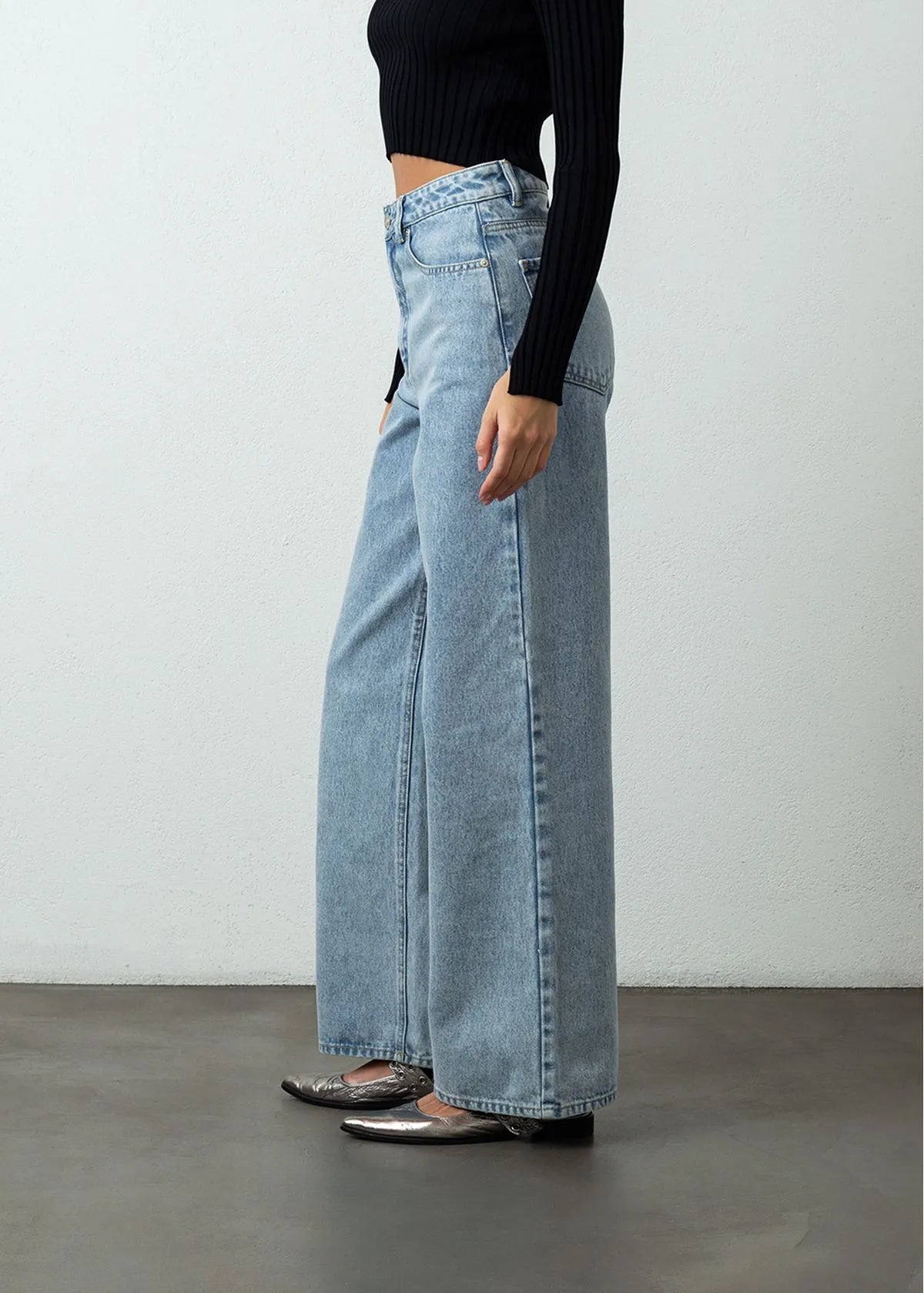 Jean Wide Leg fit five pockets