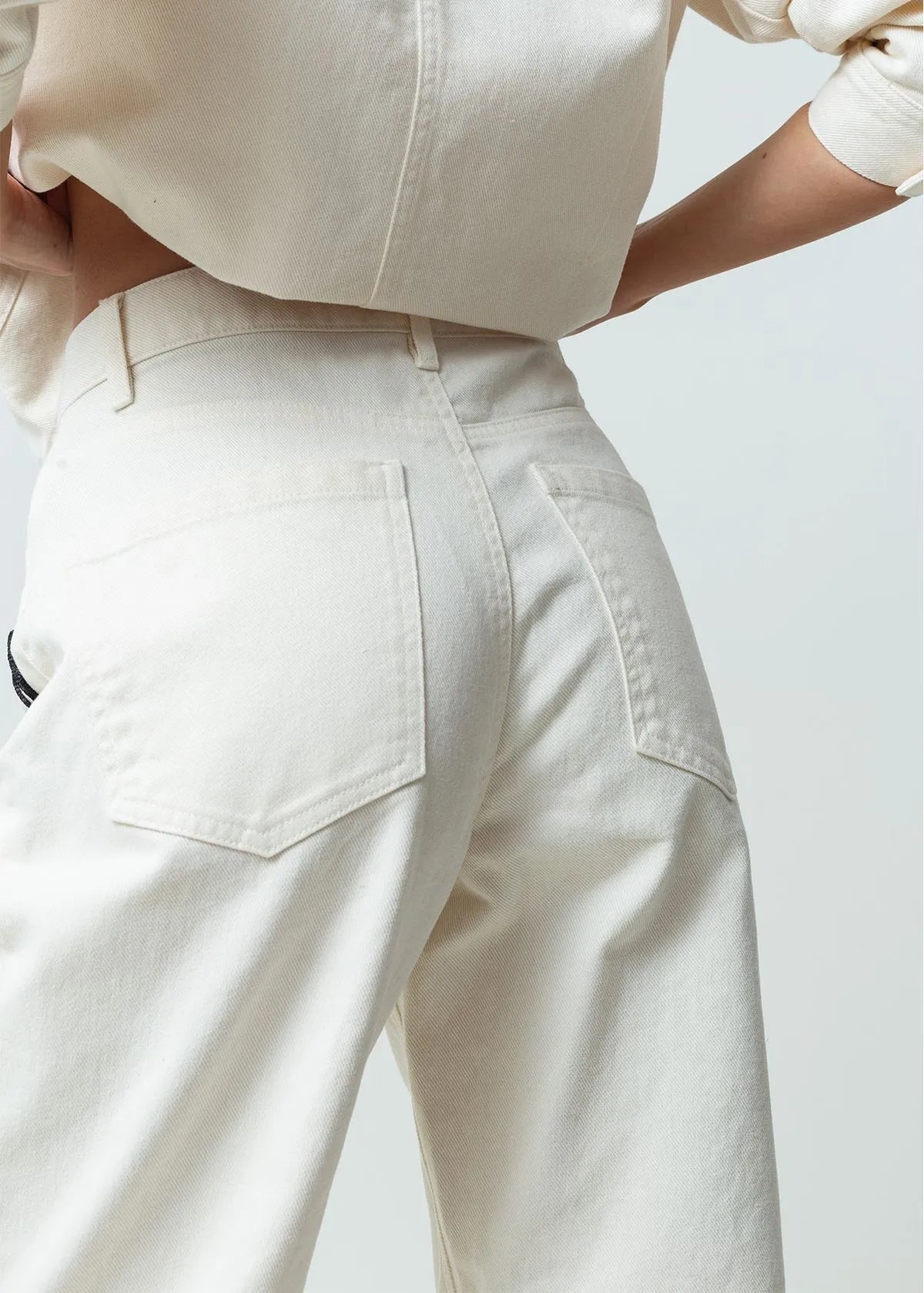 Baggy pants with embroidered cord detail
