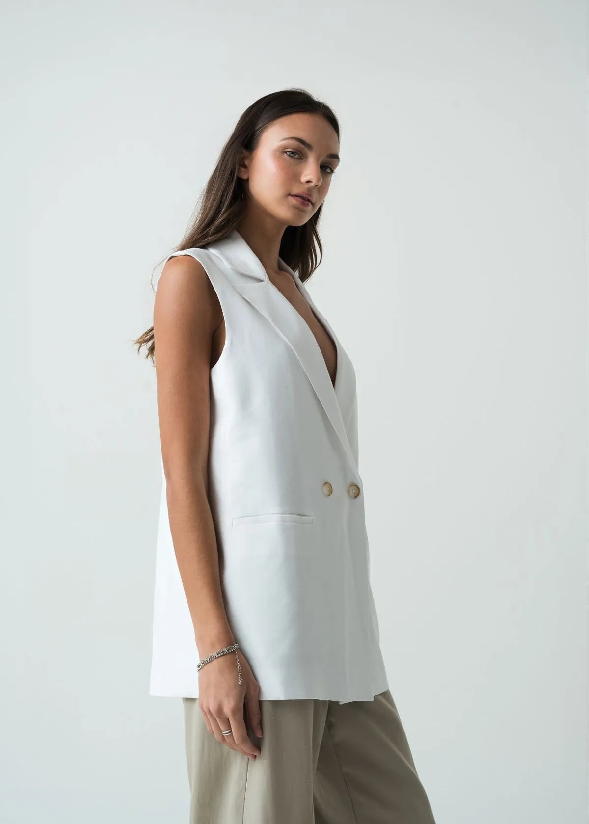 Vest with lape collar
