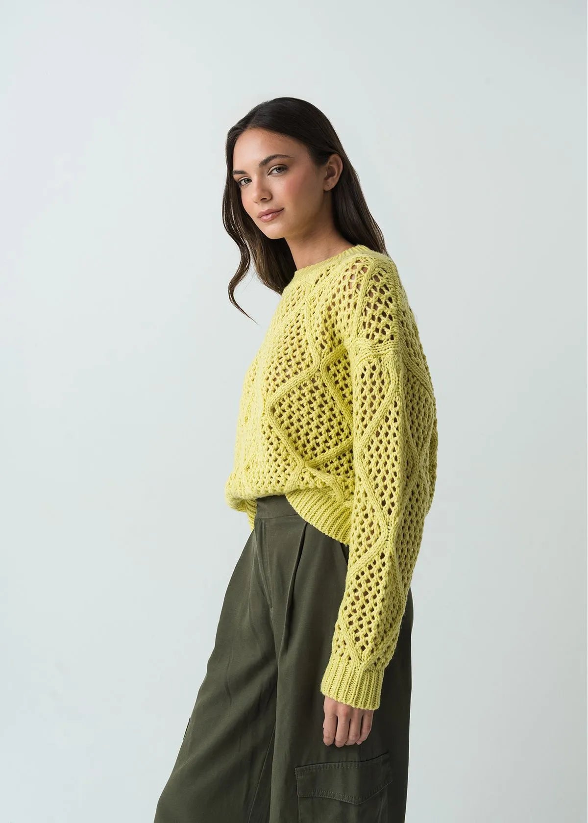Round neck woven diver