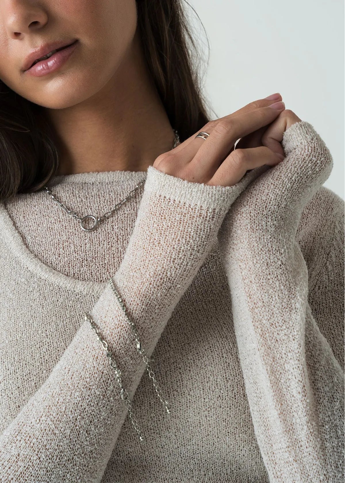 Textured fabric T-shirt