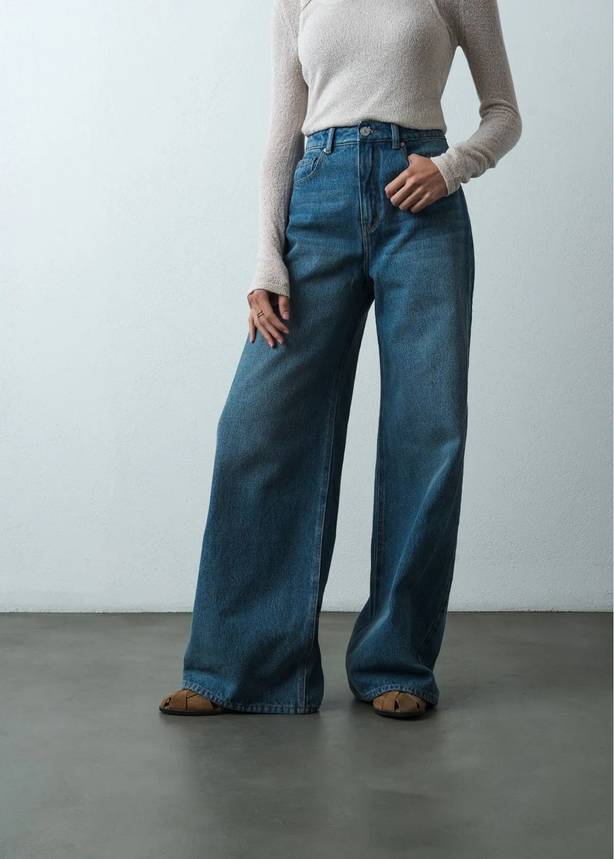 Wide straight boot jeans
