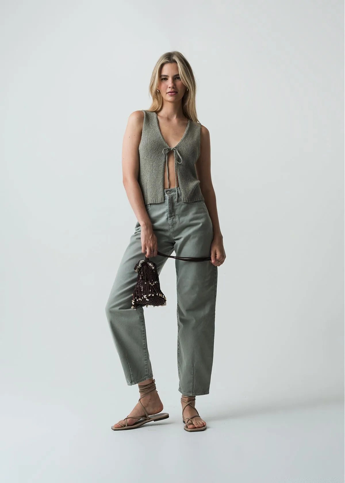 Knitted shirt with V-neckline