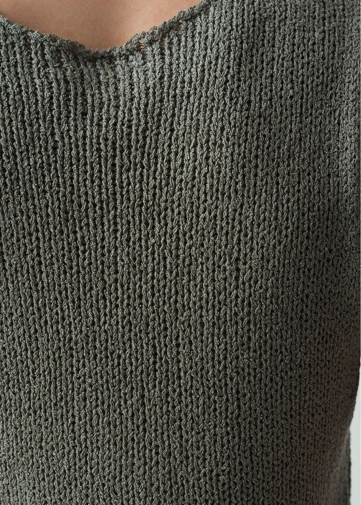 Knitted shirt with V-neckline