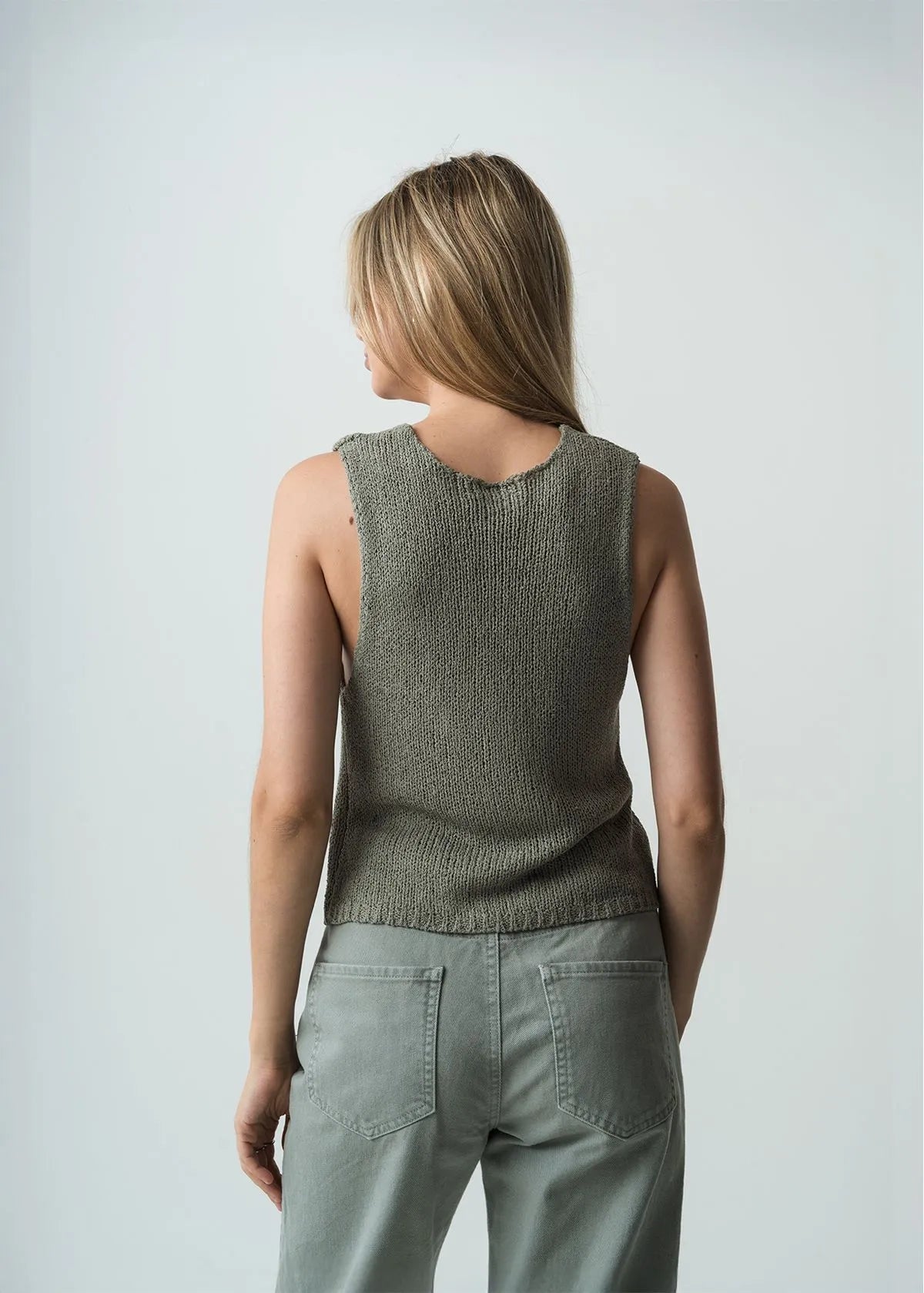 Knitted shirt with V-neckline