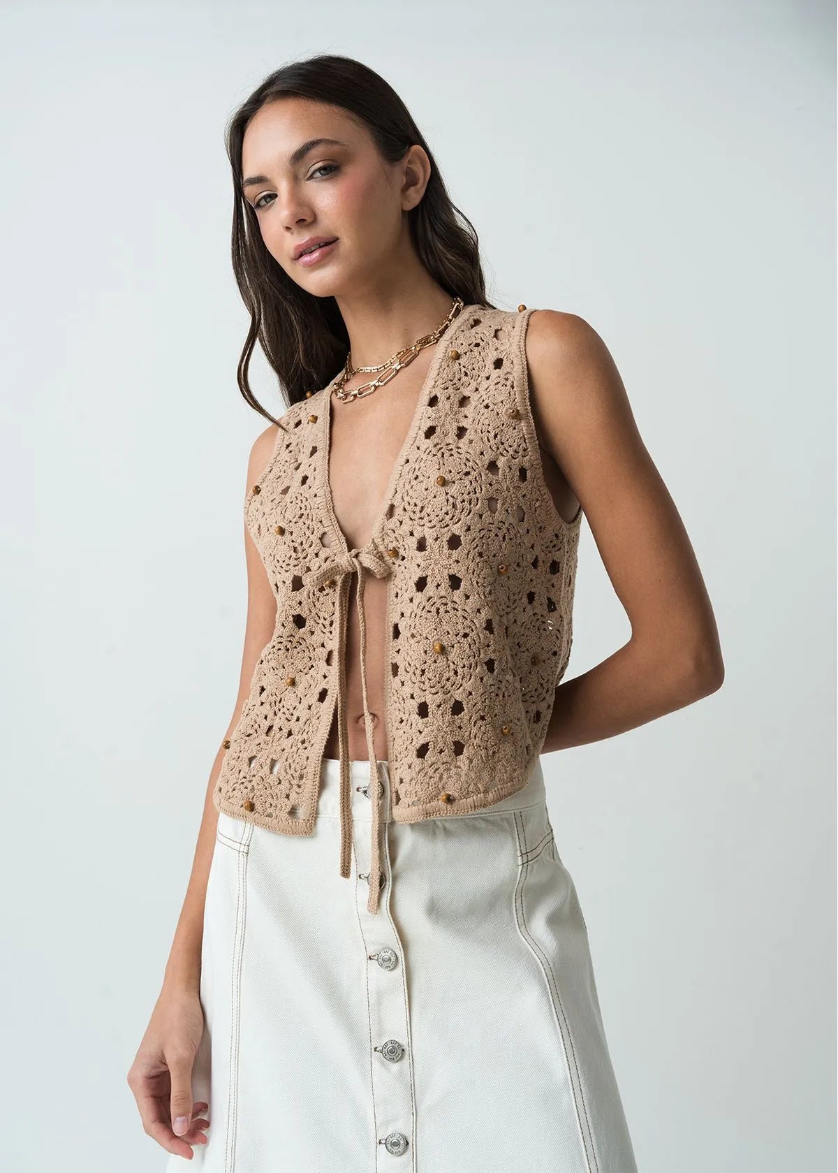 Open design woven shirt