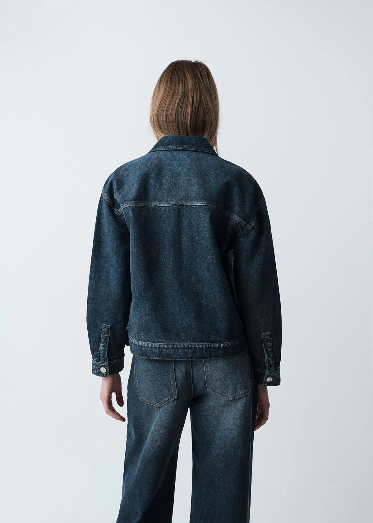 Denim jacket with appliques