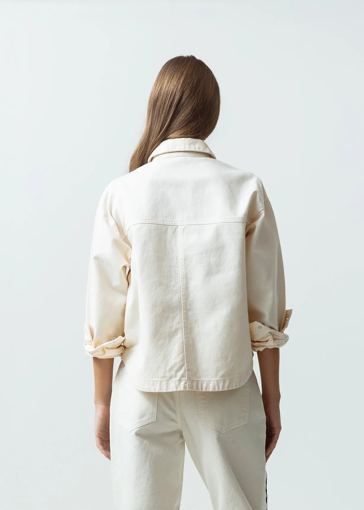 PRINTED WHITE DENIM OVERSIZED