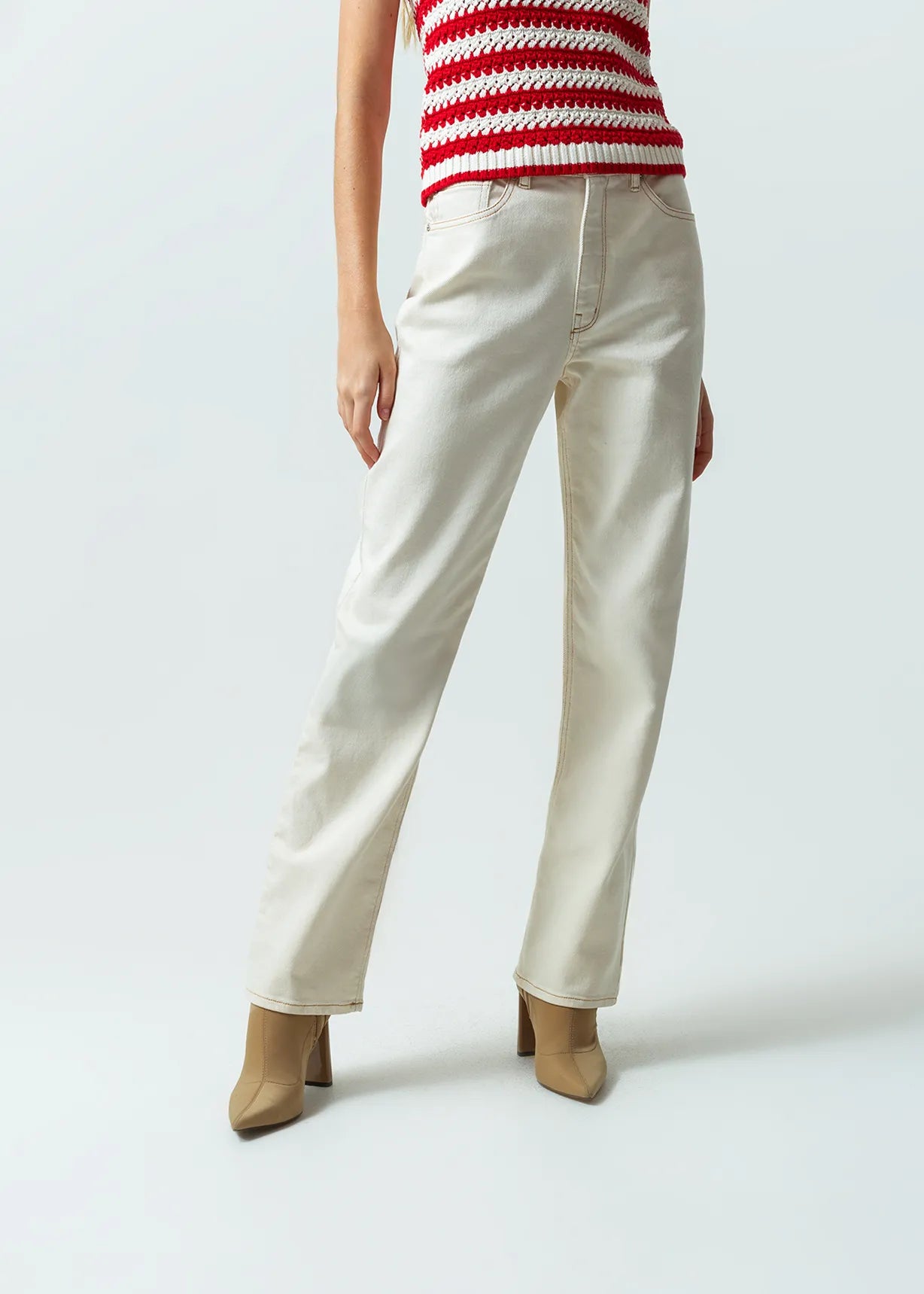 Straight high-rise denim pants
