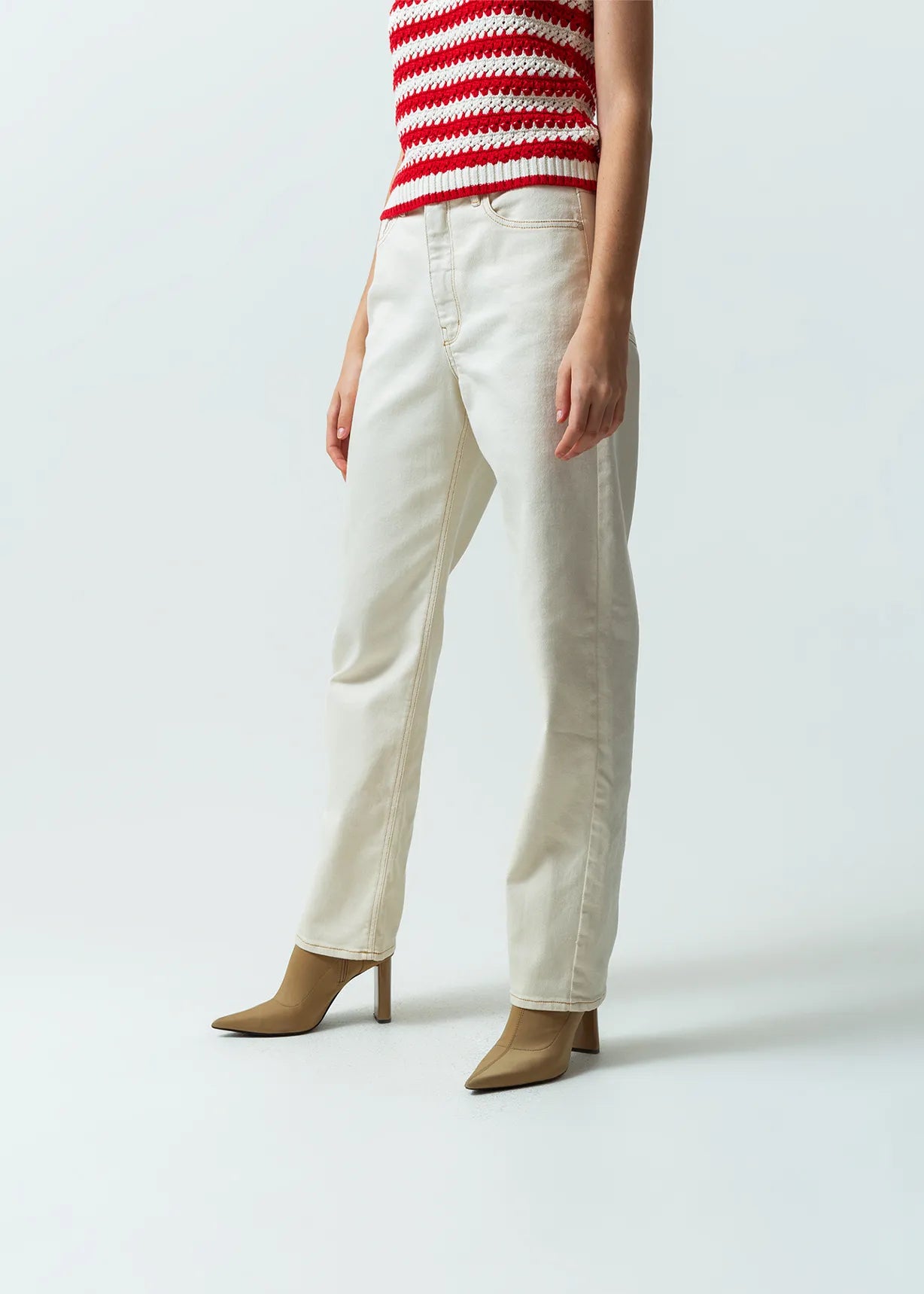 Straight high-rise denim pants