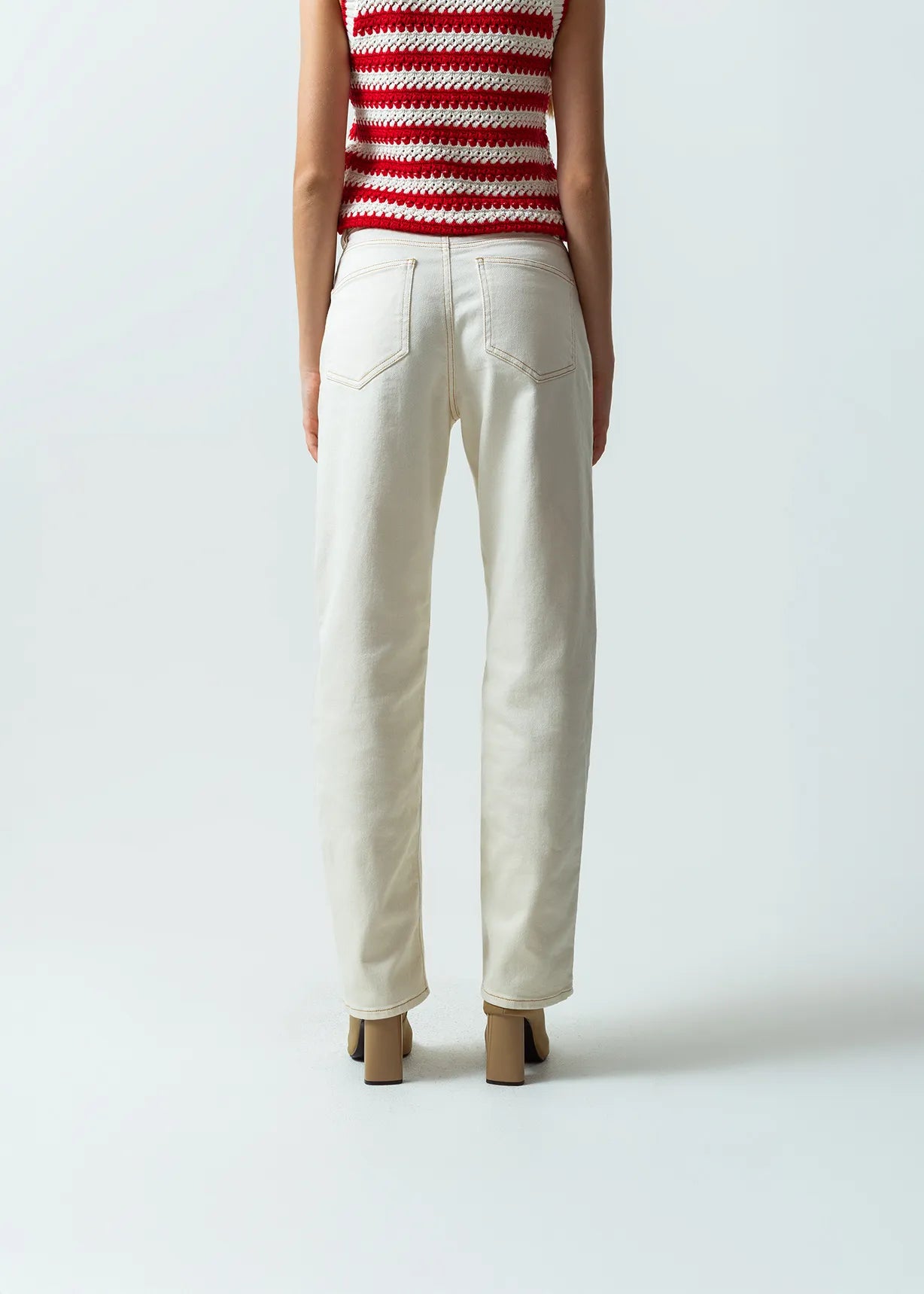 Straight high-rise denim pants