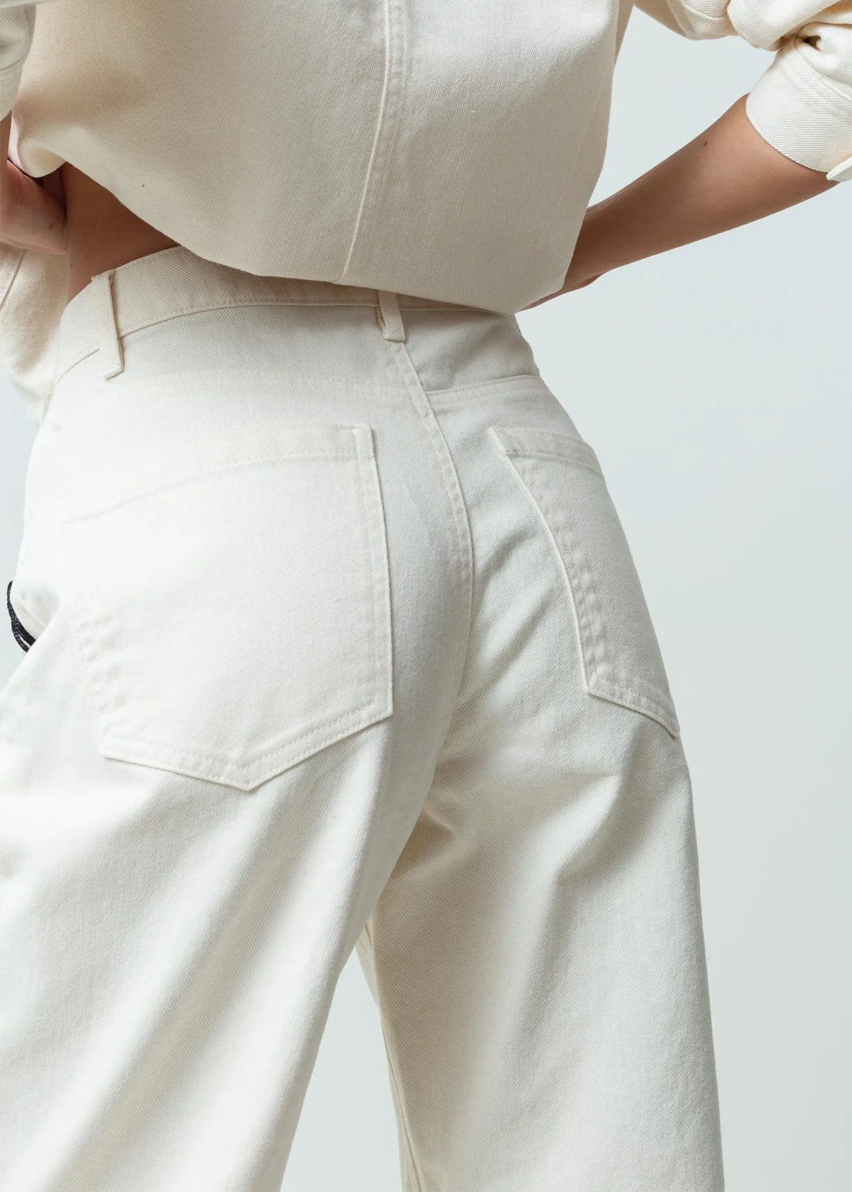 Baggy pants with embroidered cord detail