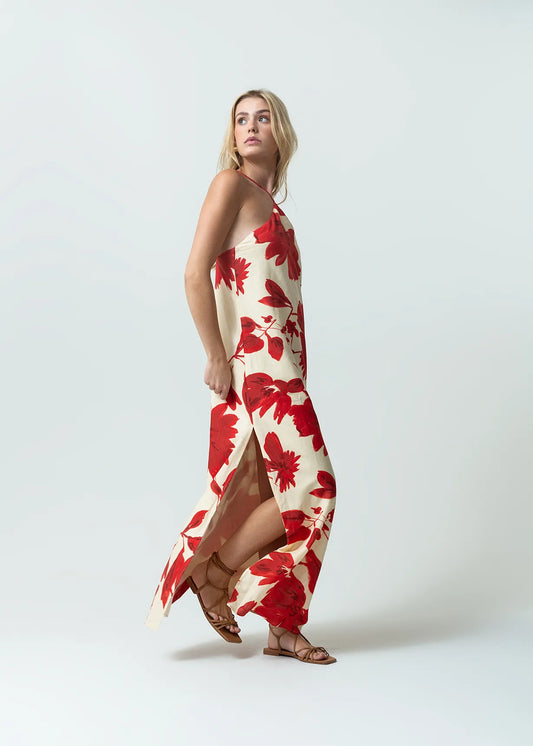 Long flower dress for the beach
