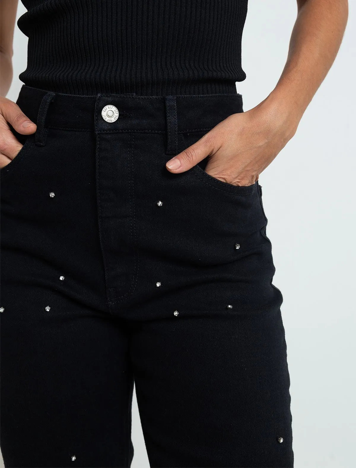 Black denim pants