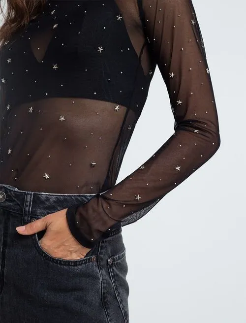 High-neck T-shirt