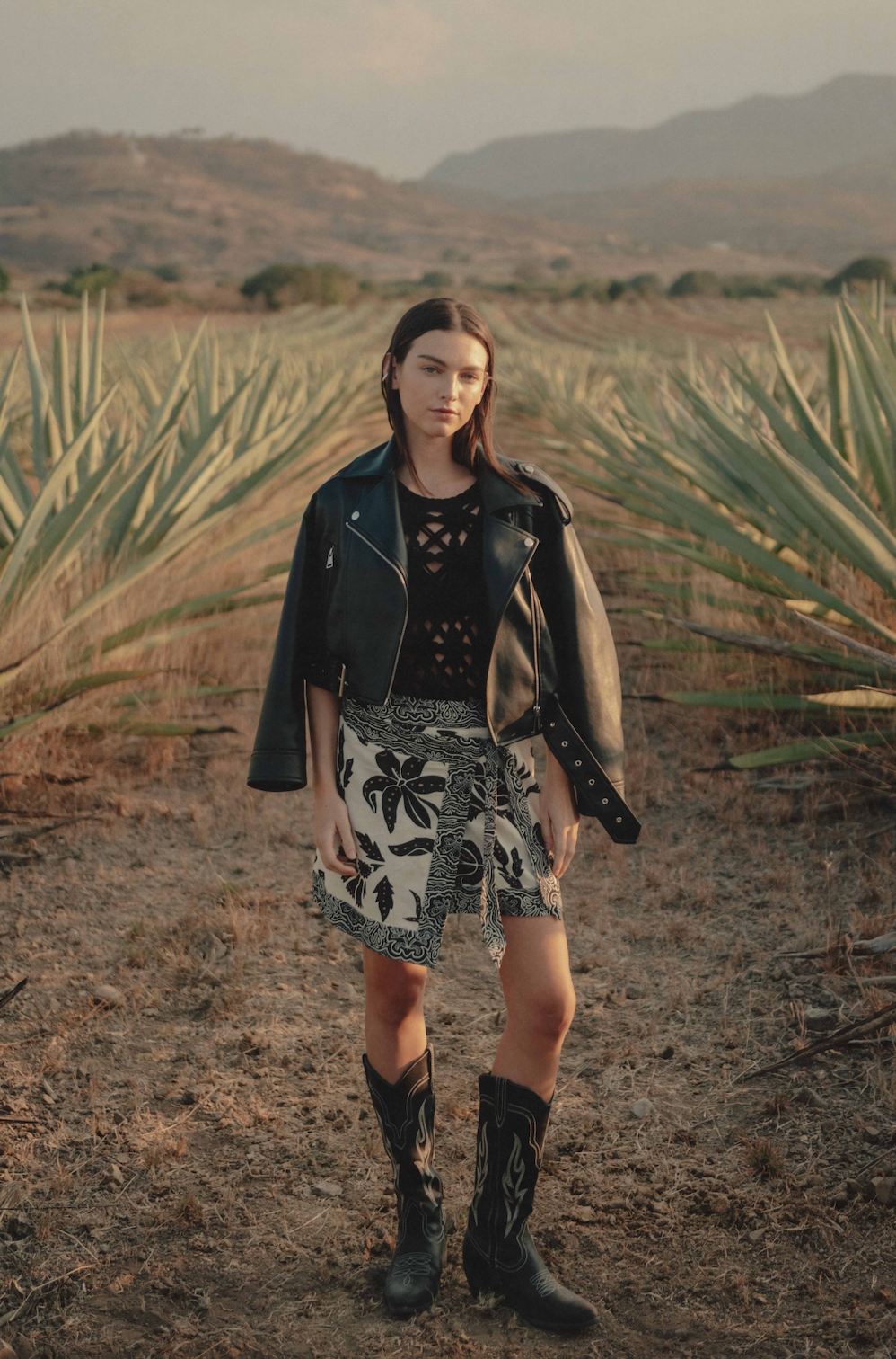 Printed short skirt