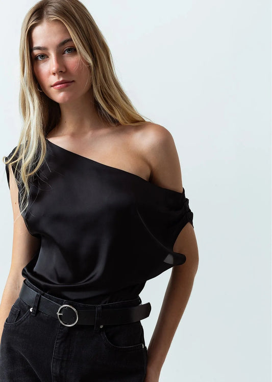 Shirt sleeve shirt in satin