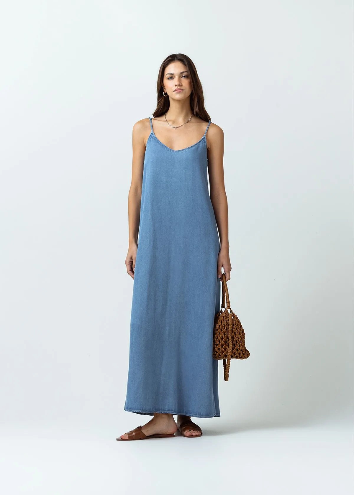 Long denim dress perfect for casual plans