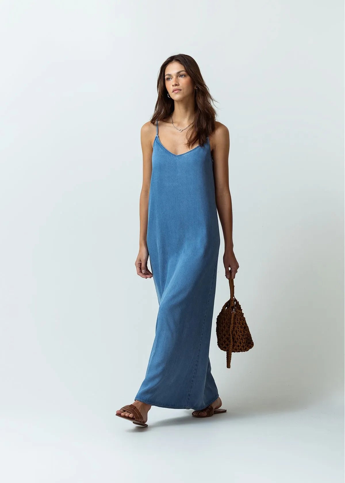 Long denim dress perfect for casual plans