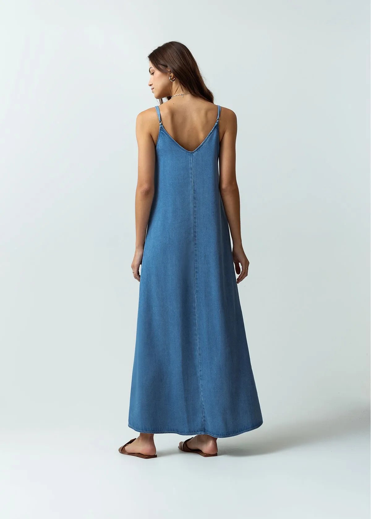 Long denim dress perfect for casual plans