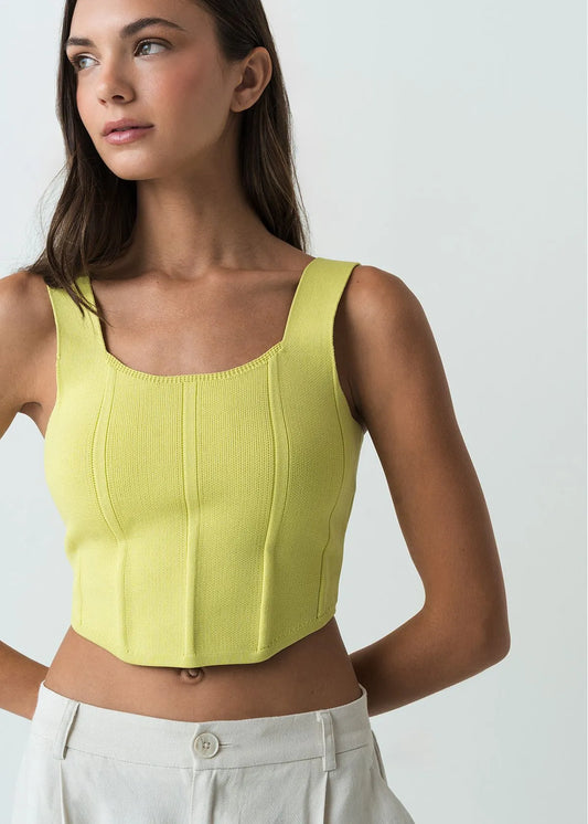 Corset-type woven T-shirt