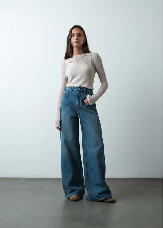 Wide straight boot jeans