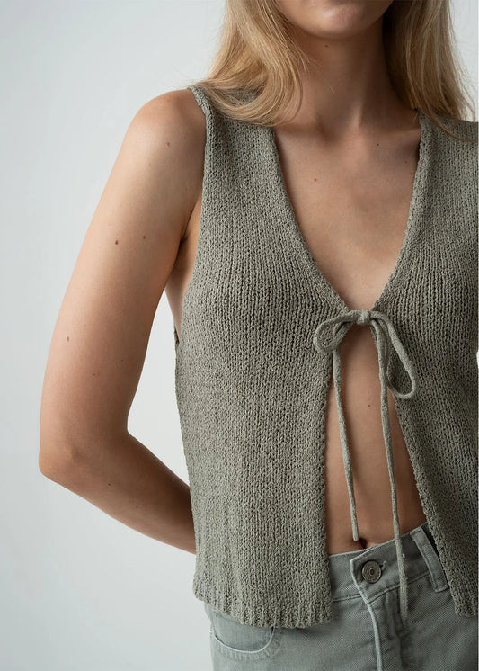 Knitted shirt with V-neckline