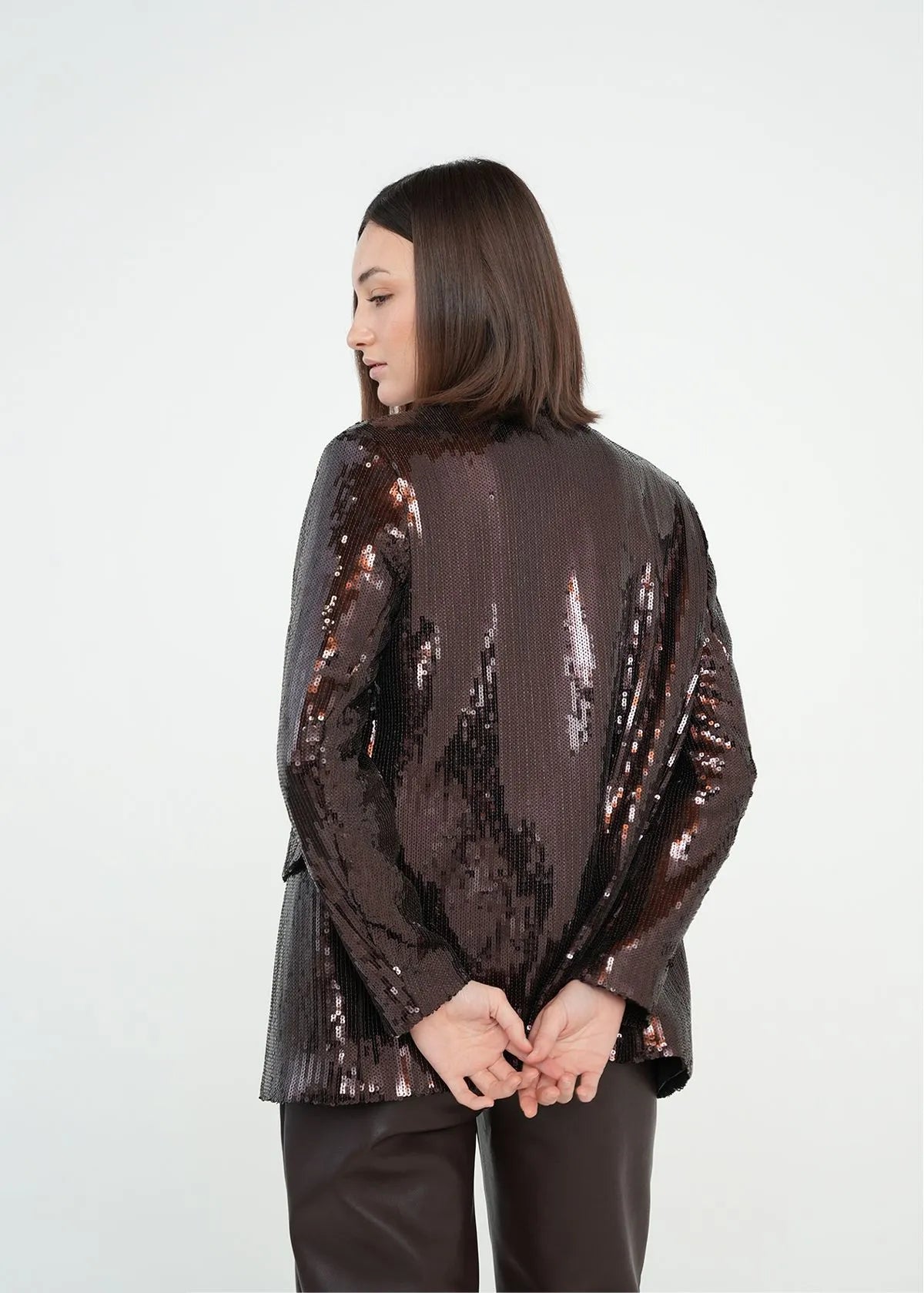 Chaqueta larga en lentejuelas