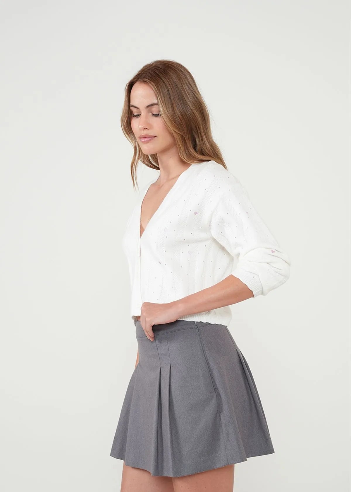 Woven duver with hearts