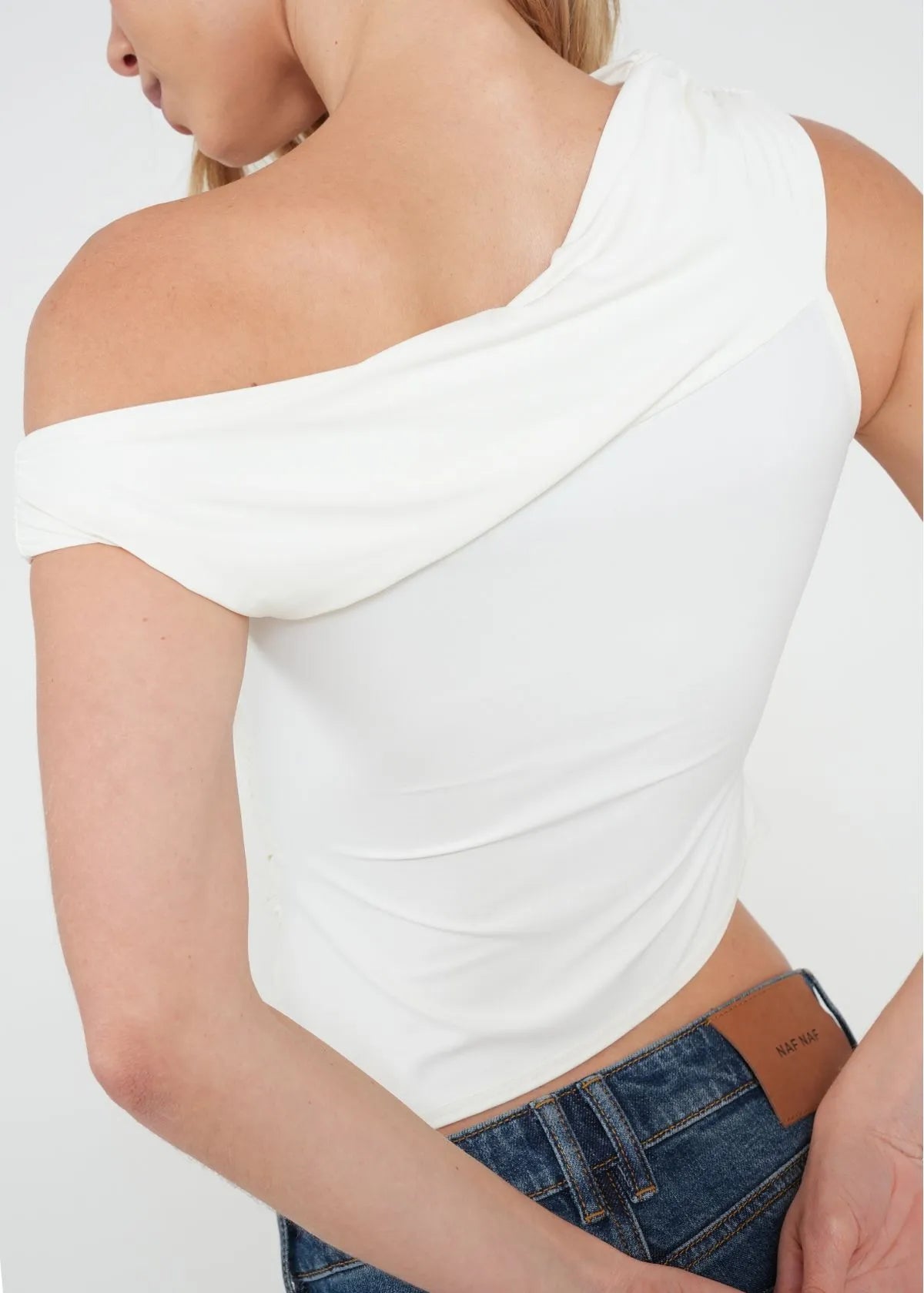 T-shirt with drape effect