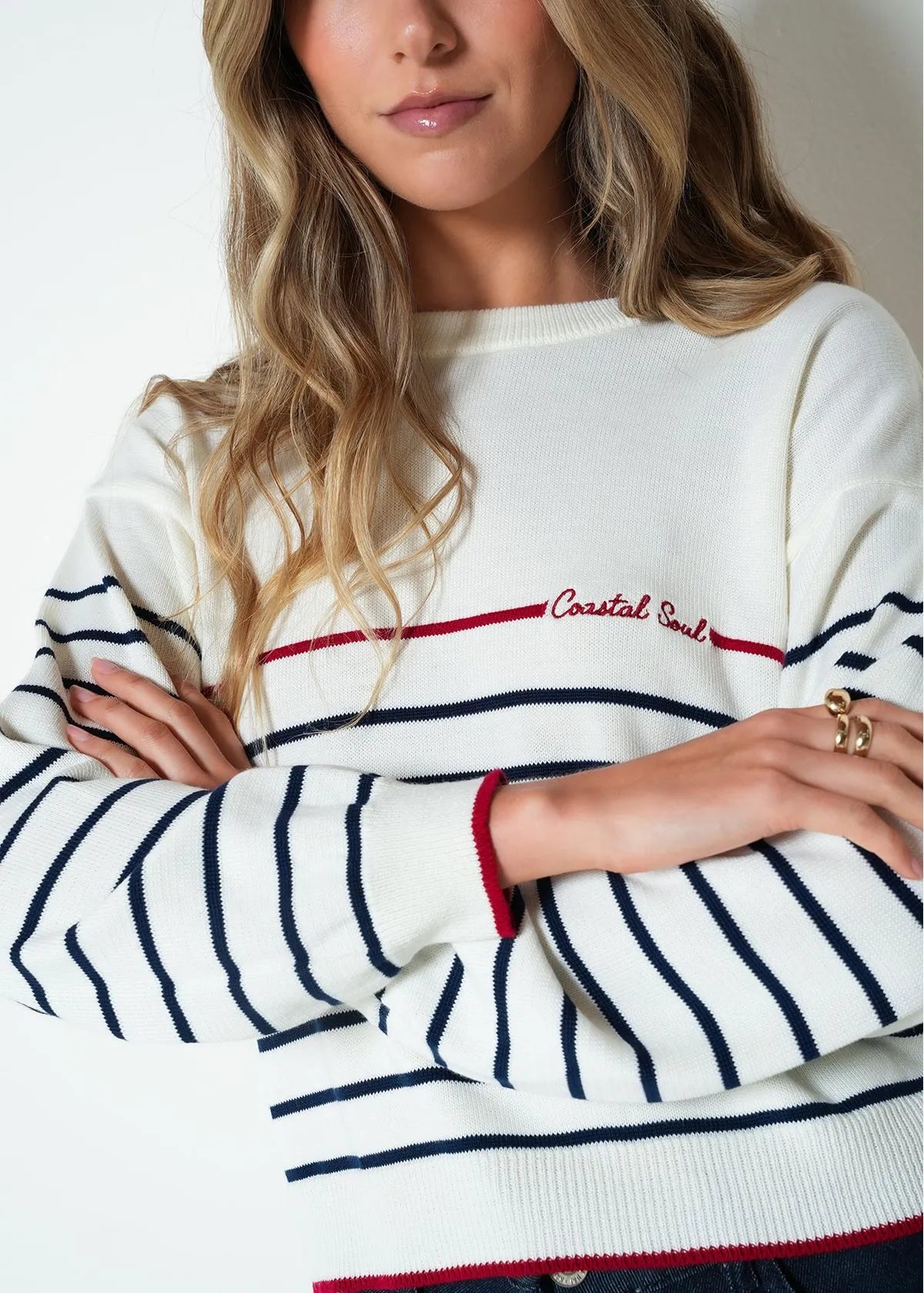 Striped woven diver