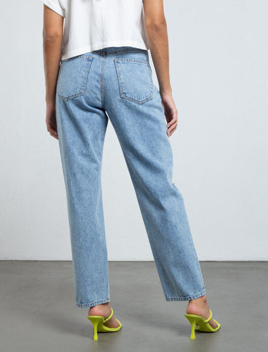Jeans with rips.
