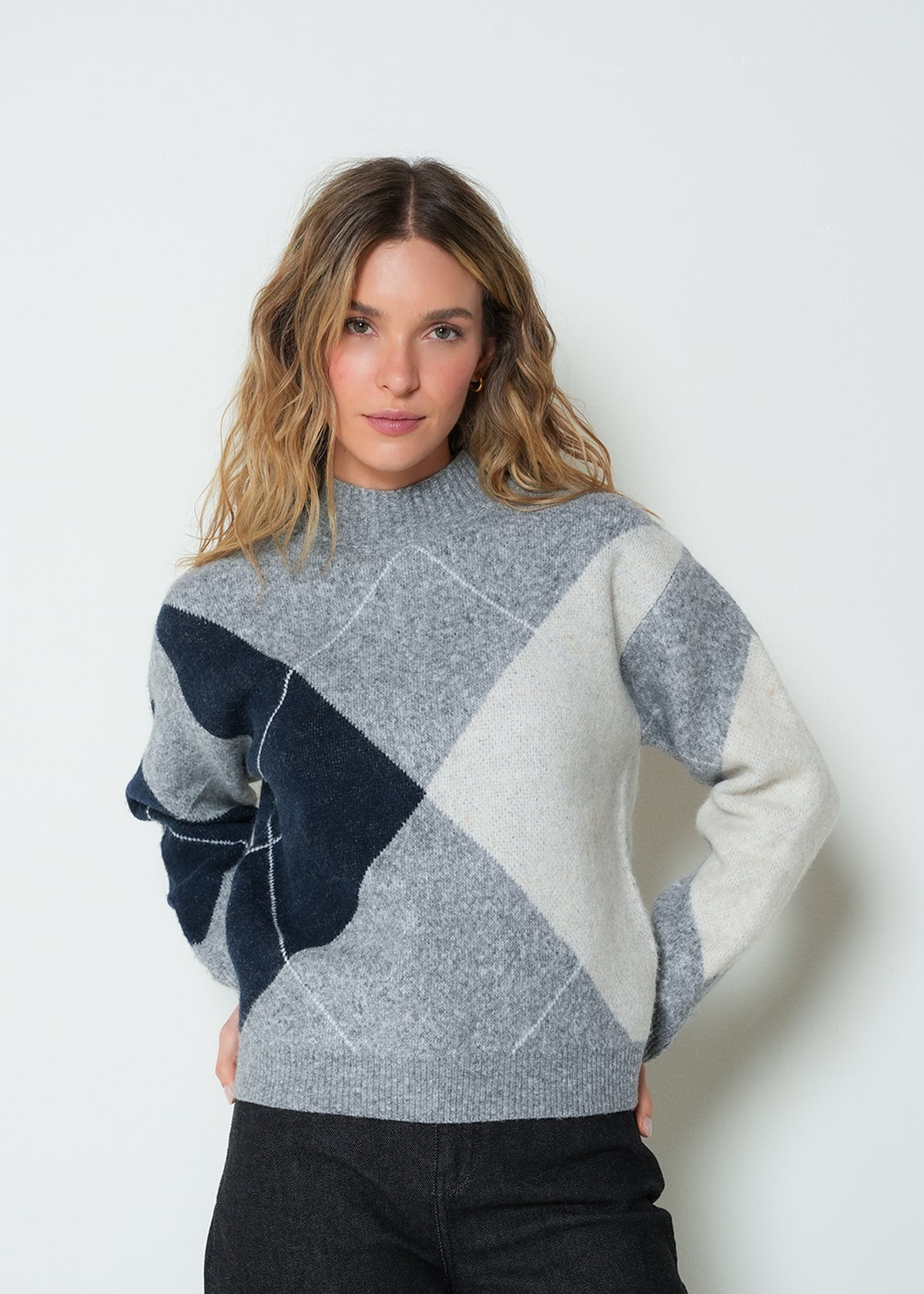Argyle Knit Sweater