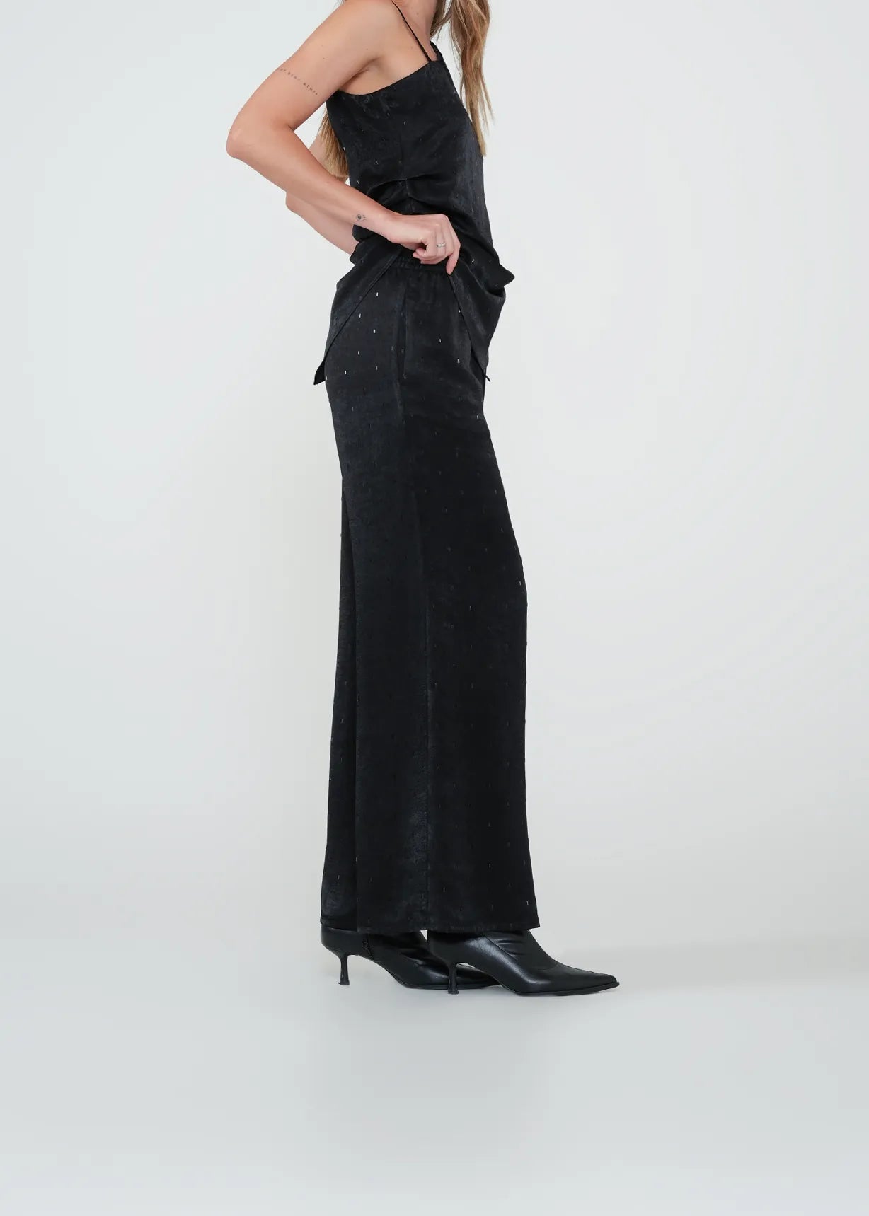 Palazzo pants with shine