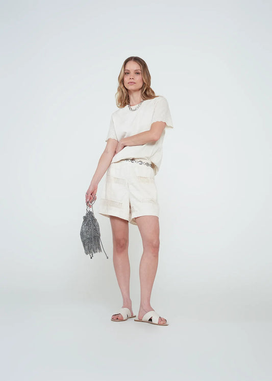 Shorts with embroidered details
