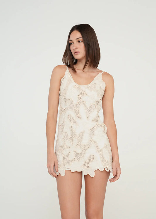 Short dress with floral design