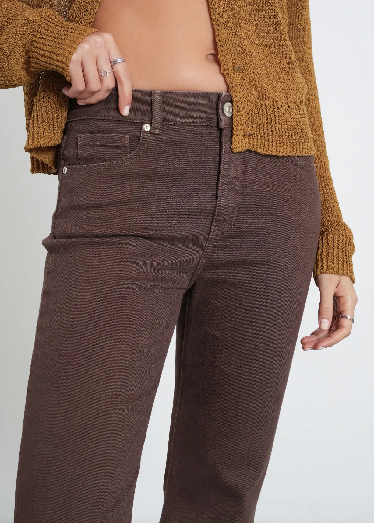 Jean flare tiro alto