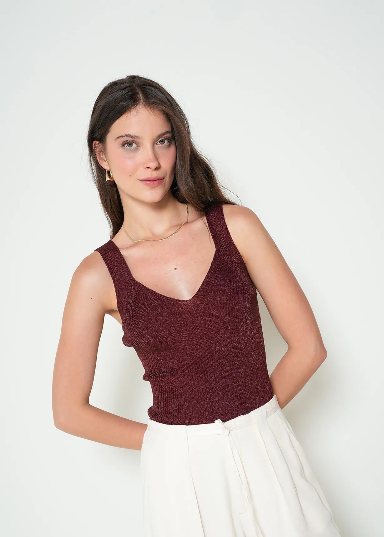 V-neck Woven T-Shirt