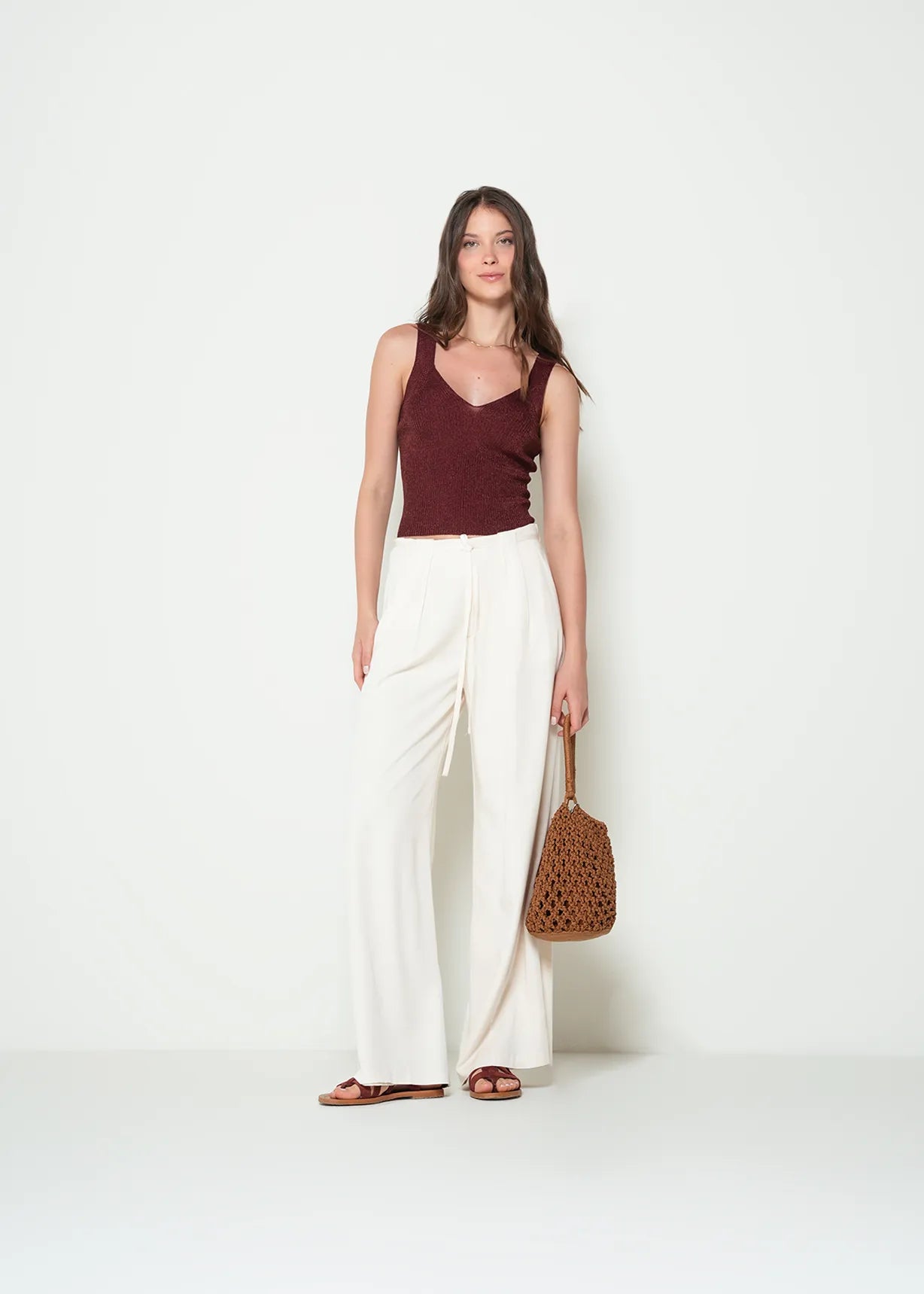 V-neck Woven T-Shirt