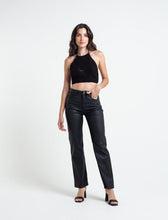 Load image into Gallery viewer, Straight fit leather type pants
