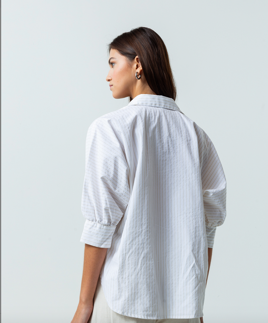 Chrissy High-Low Cotton Shirt